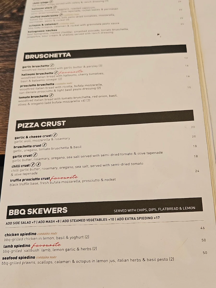 Menu, Criniti’s Carousel