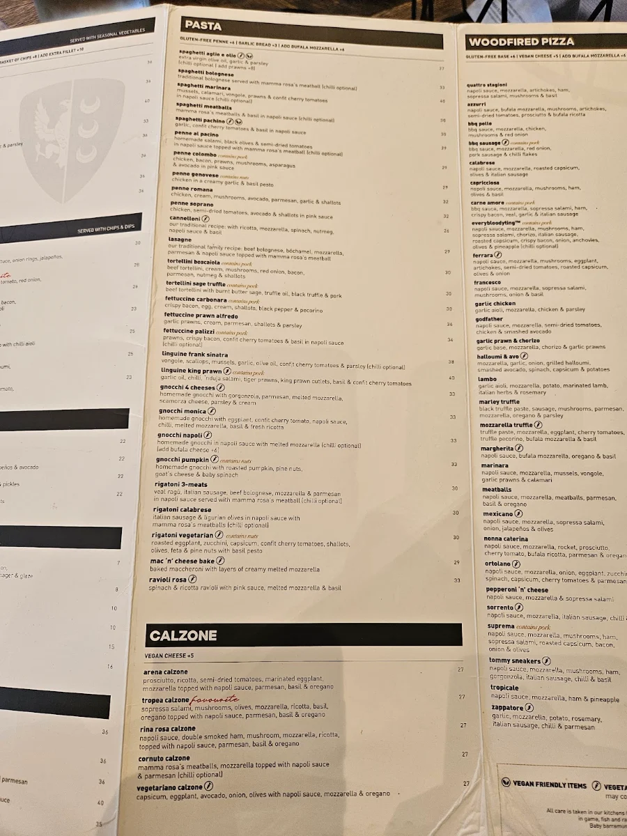 Menu, Criniti’s Carousel