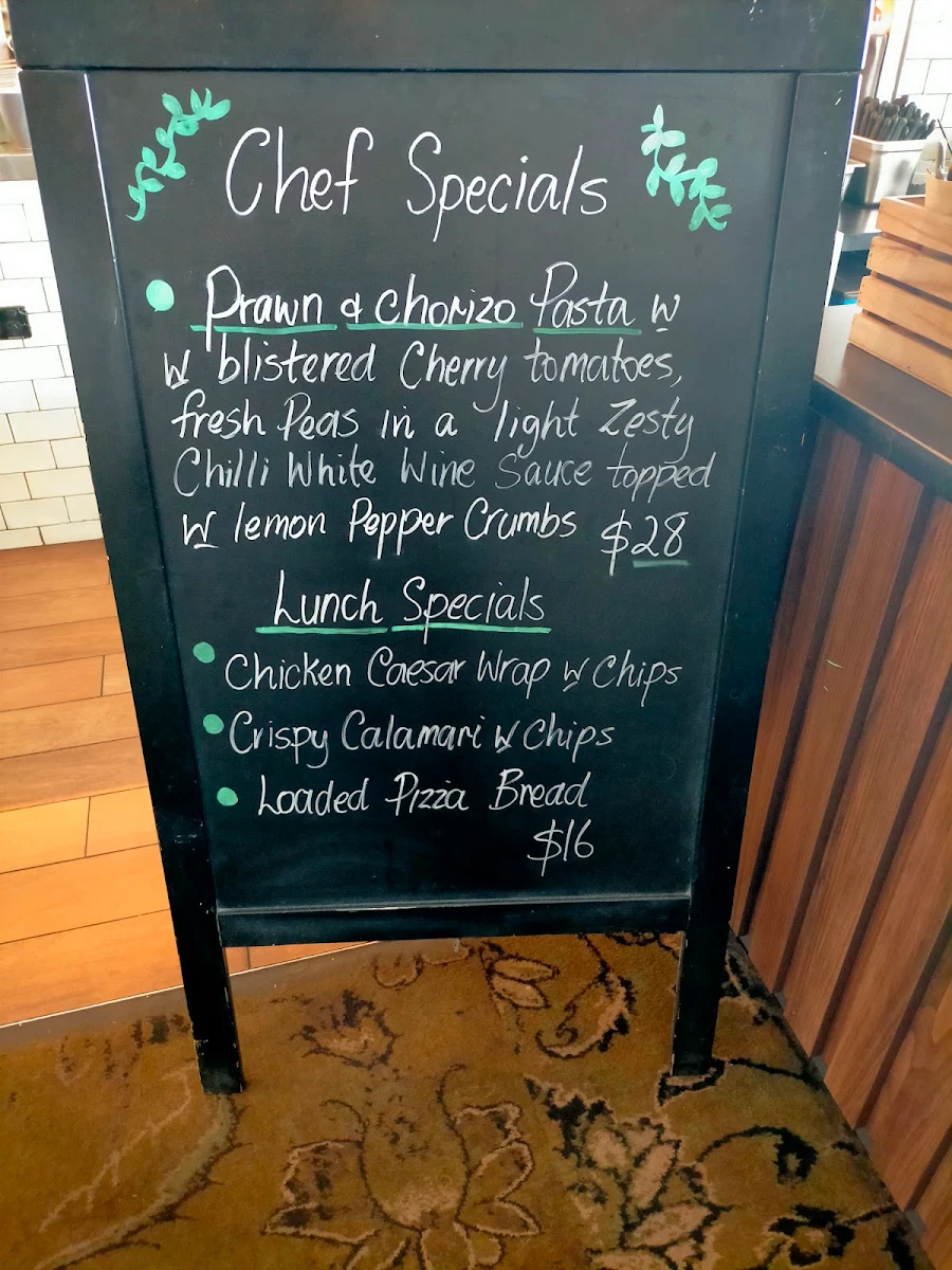 Menu, Edgeworth Tavern