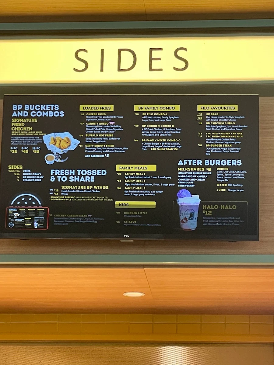 Menu, Burger Point Penrith