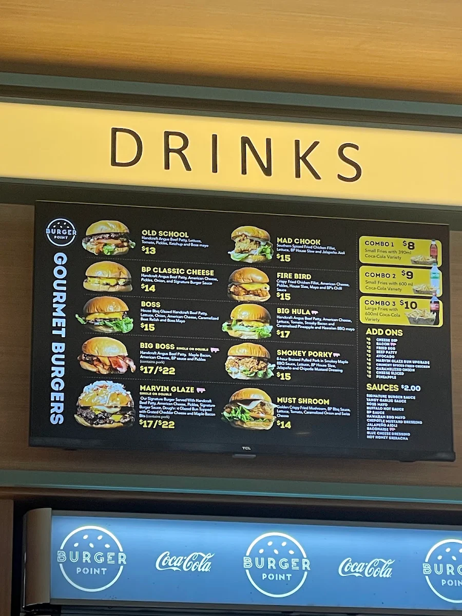 Menu, Burger Point Penrith