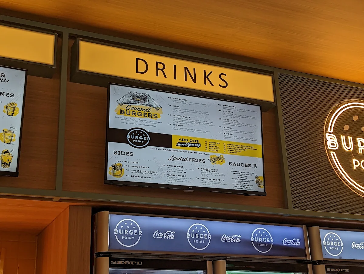 Menu, Burger Point Penrith