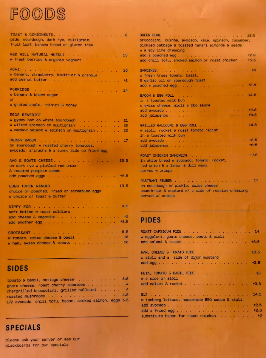 Menu, Wall Two 80