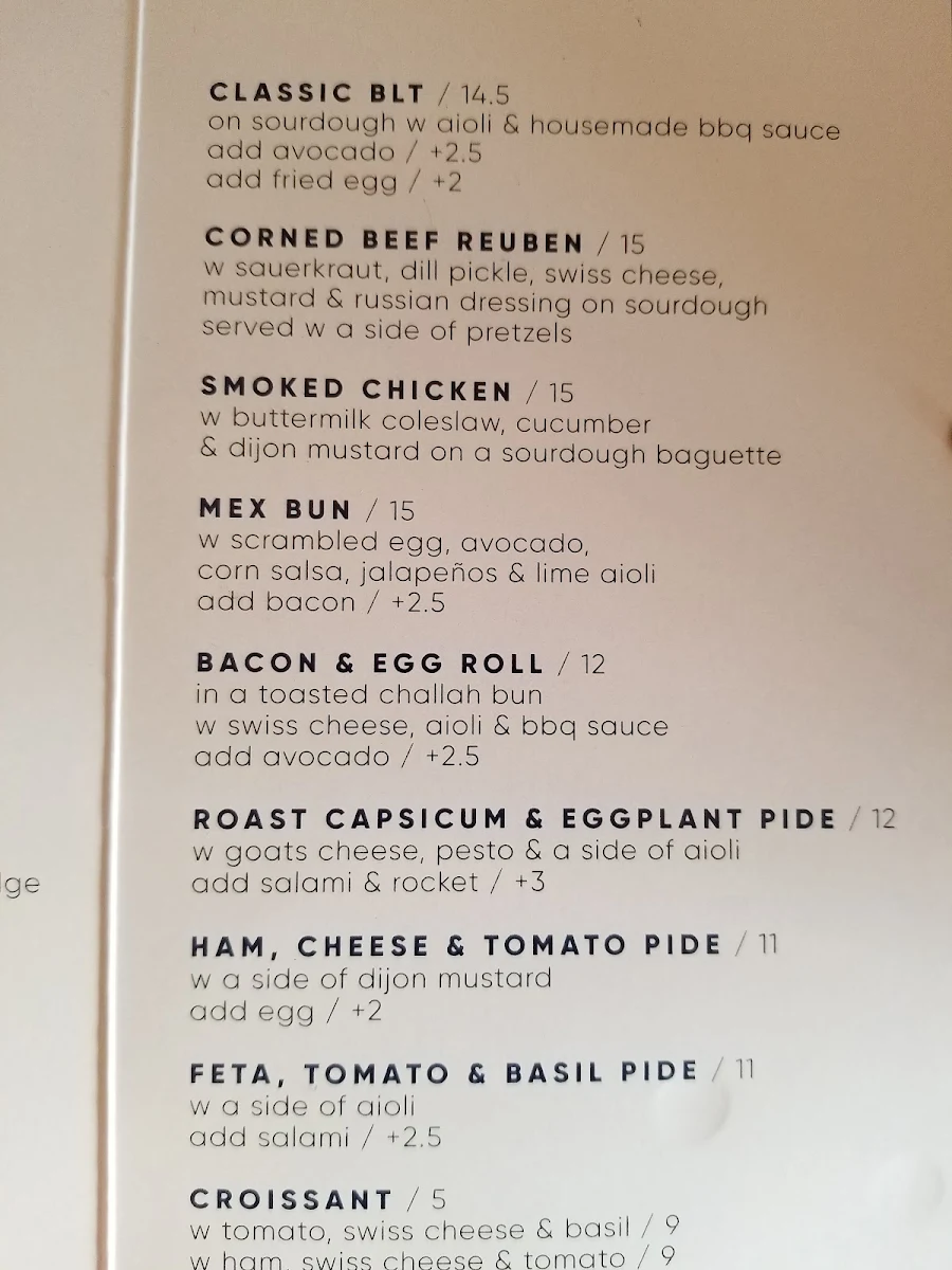 Menu, Wall Two 80