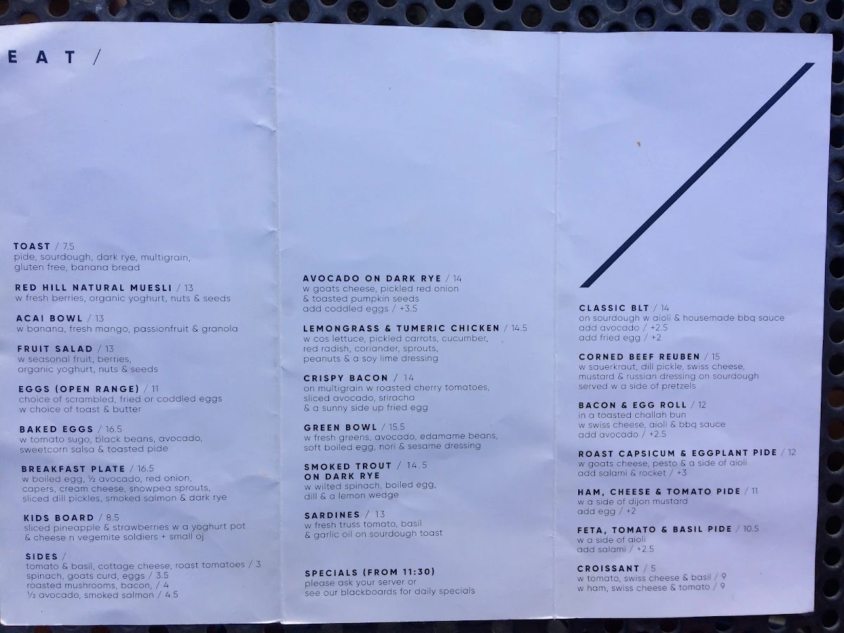 Menu, Wall Two 80