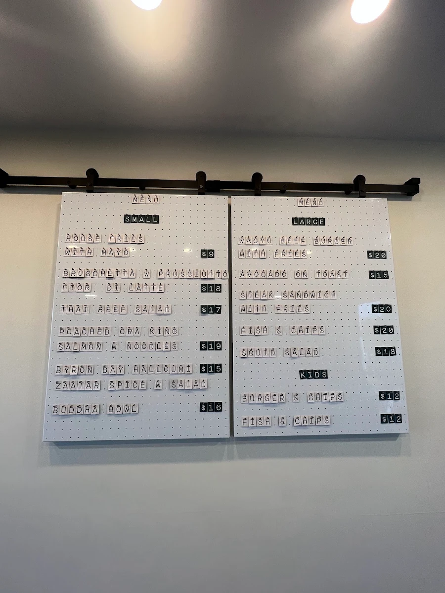 Menu, HOTA Café