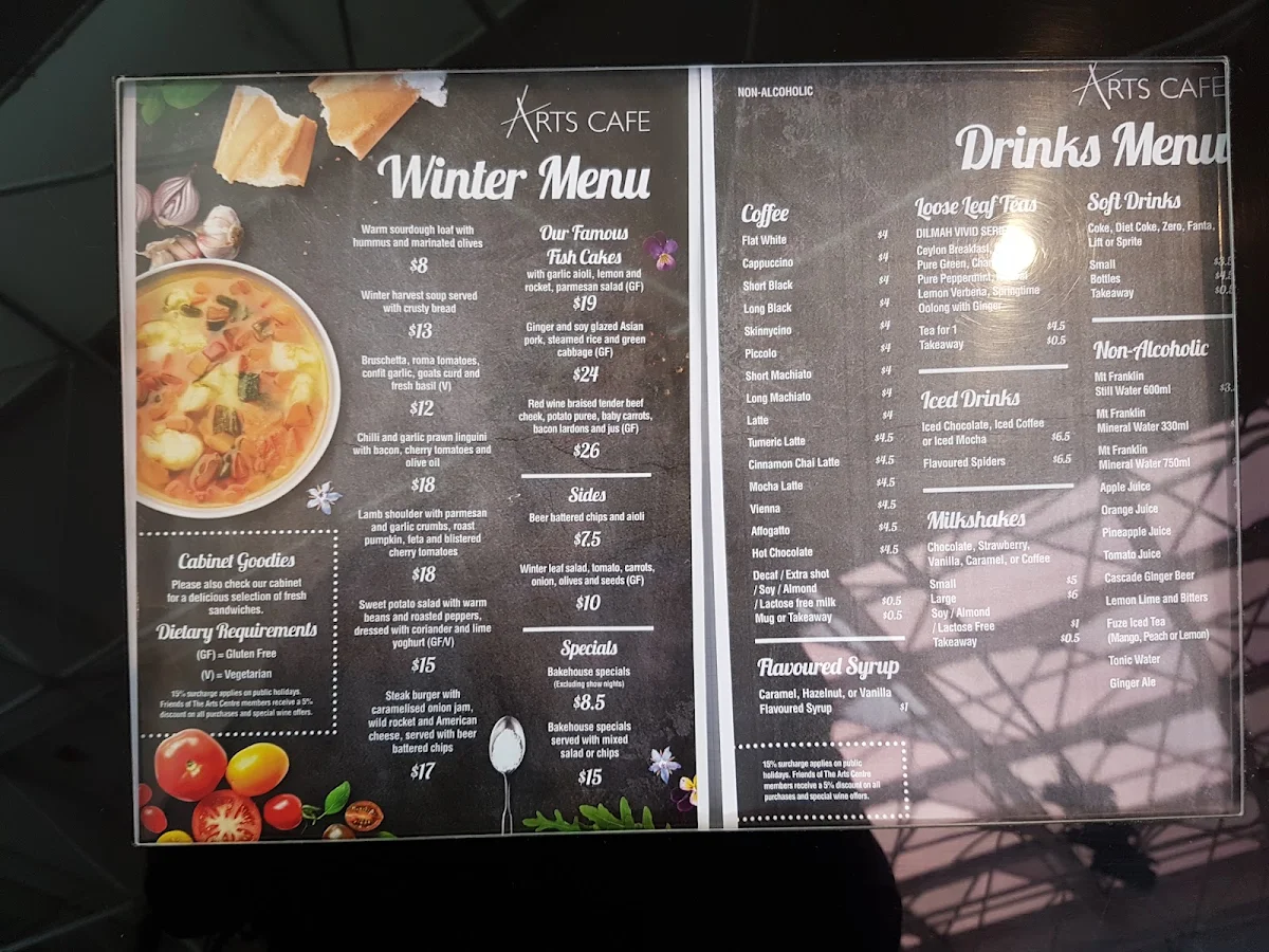 Menu, HOTA Café