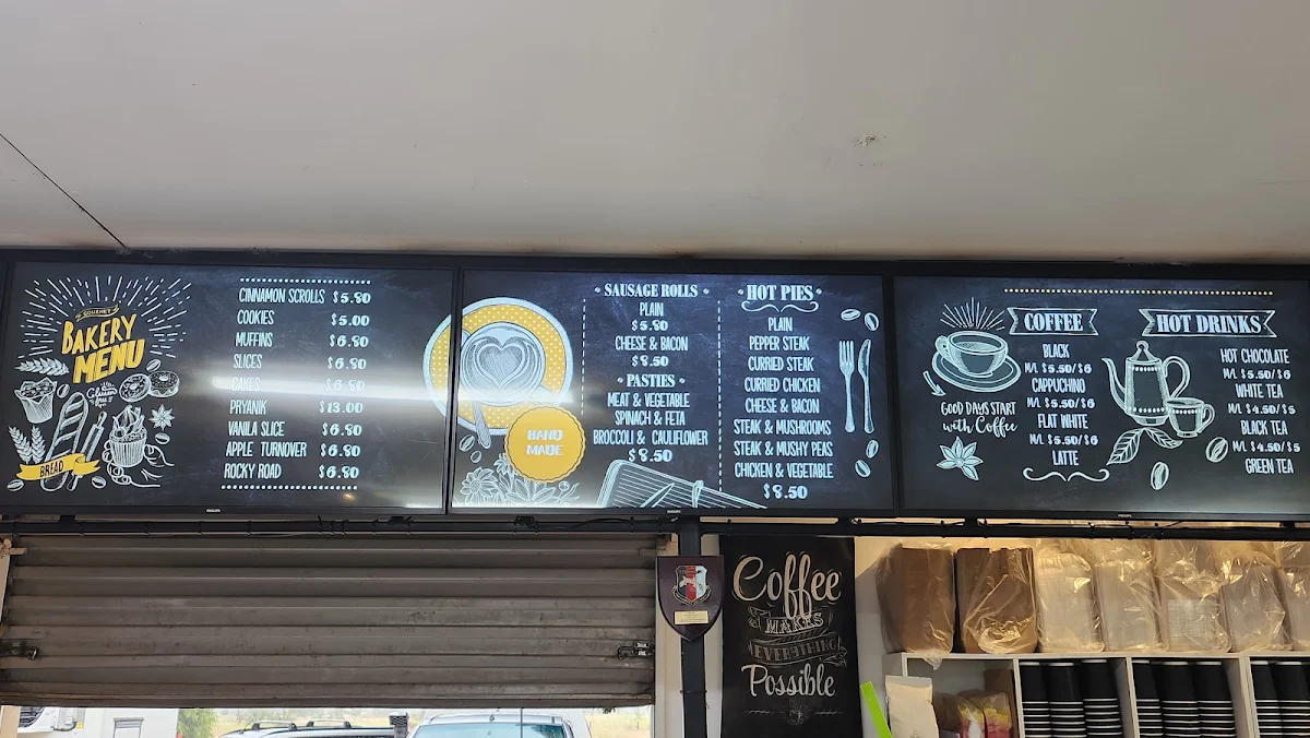 Menu, Dirranbandi Bakery