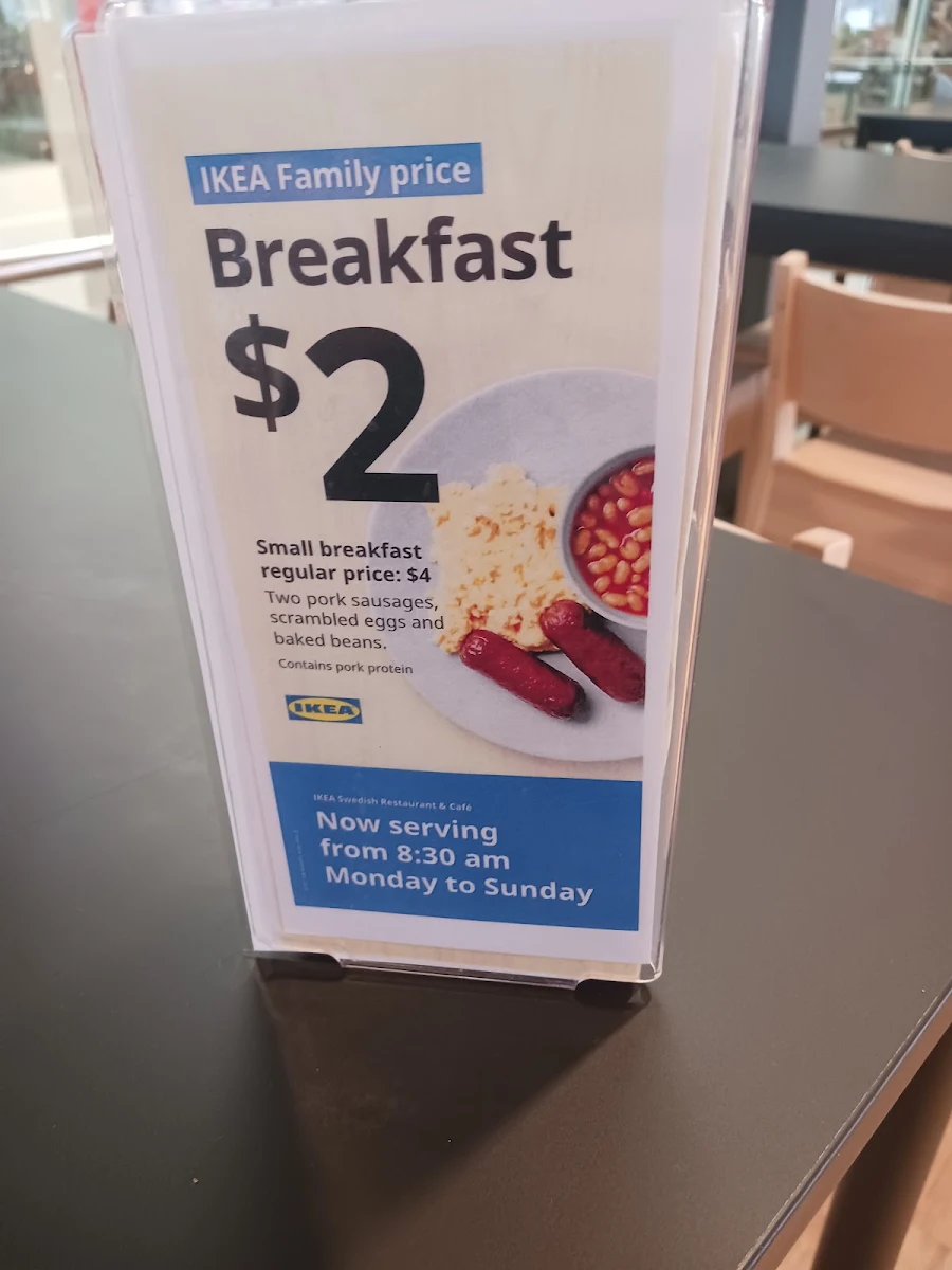 Menu, IKEA Restaurant