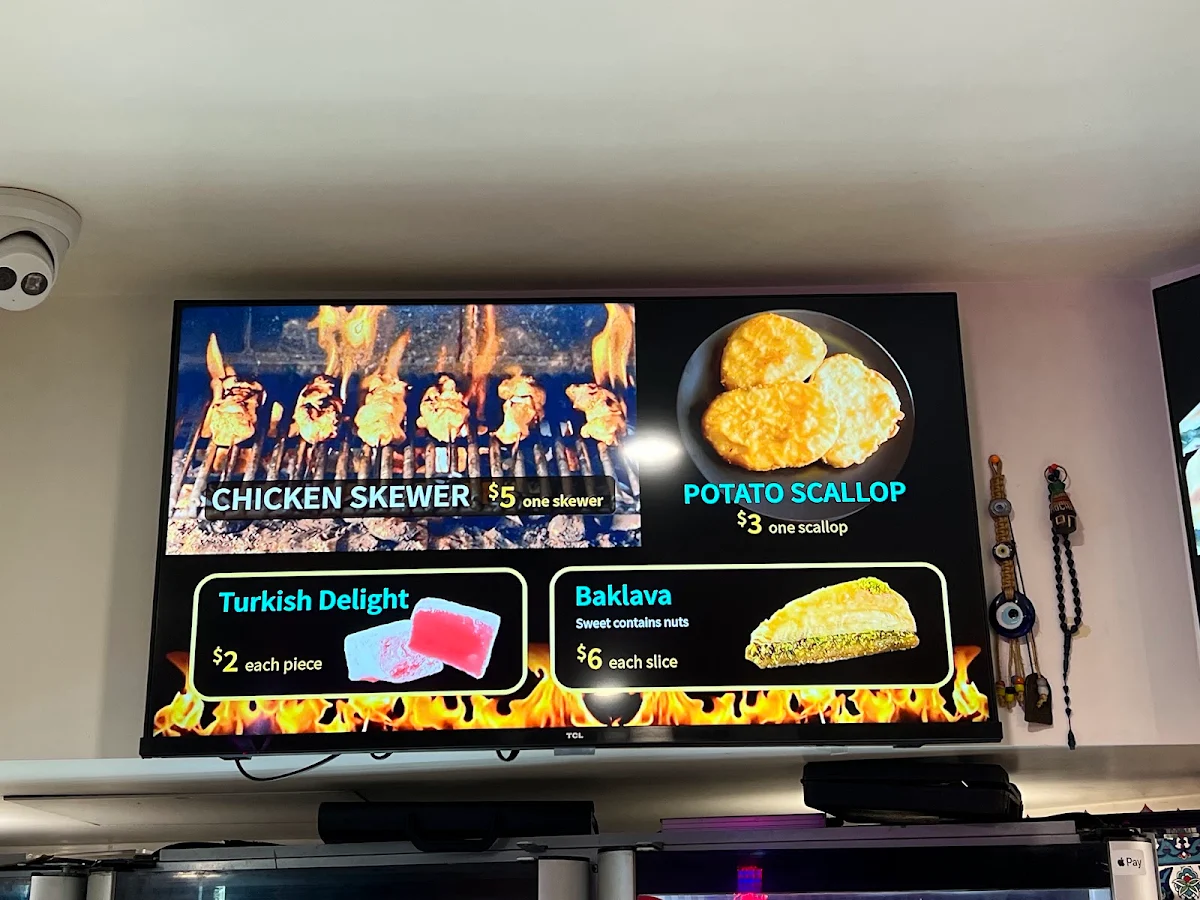 Menu, Turquoise Kebab Pizza