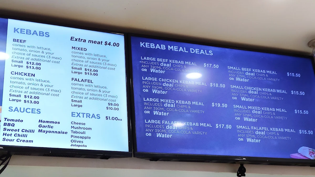Menu, Turquoise Kebab Pizza