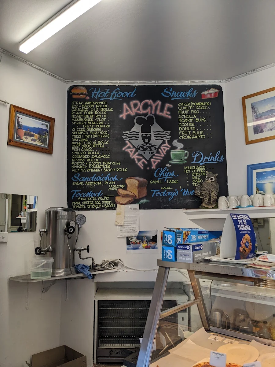 Menu, Argyle Takeaway