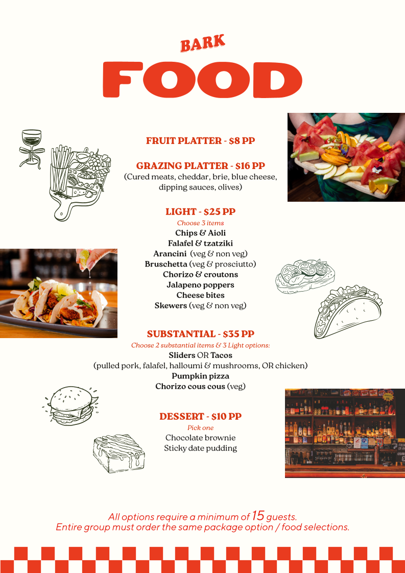 Menu, Bark