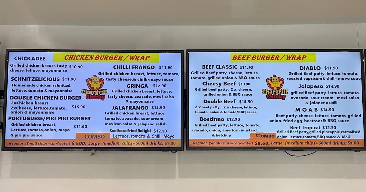 Menu, Chargrill Chicky Miranda
