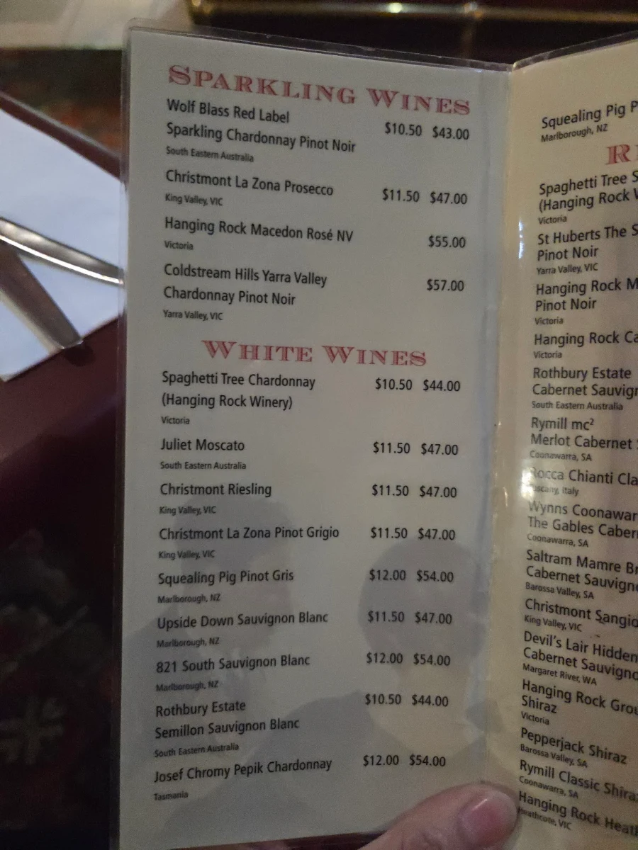 Menu, Spaghetti Tree