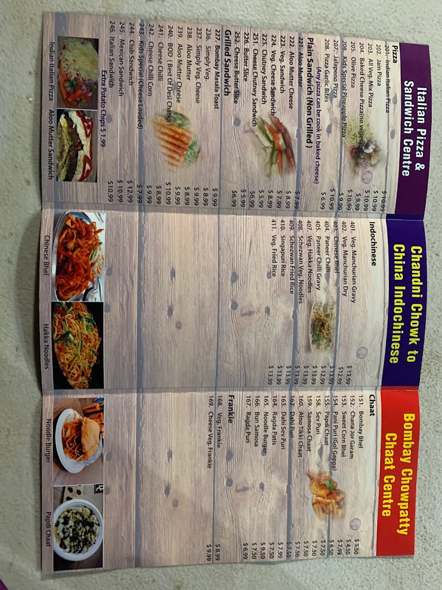 Menu, Desi Chatka Egg Centre
