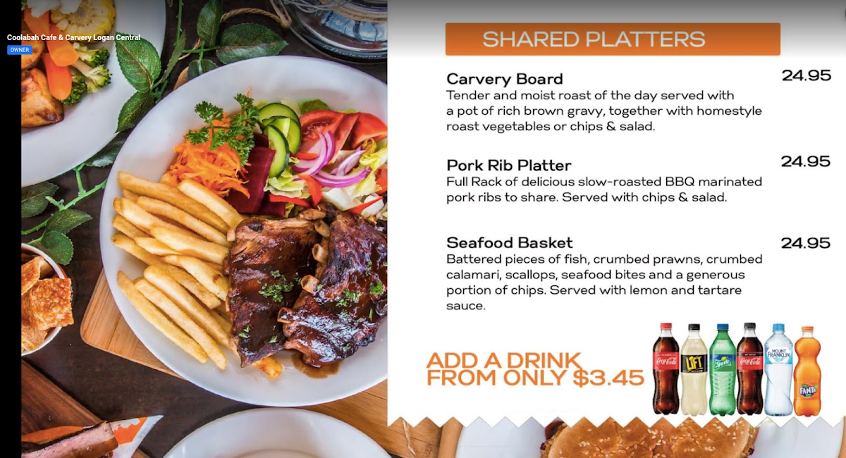 Menu, Coolabah Tree Cafe Haigslea