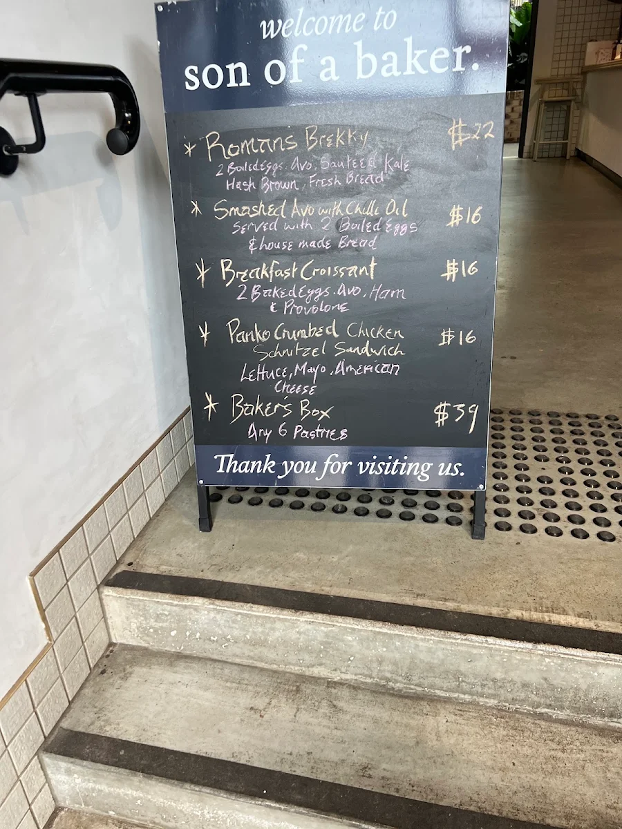 Menu, Son of a Baker