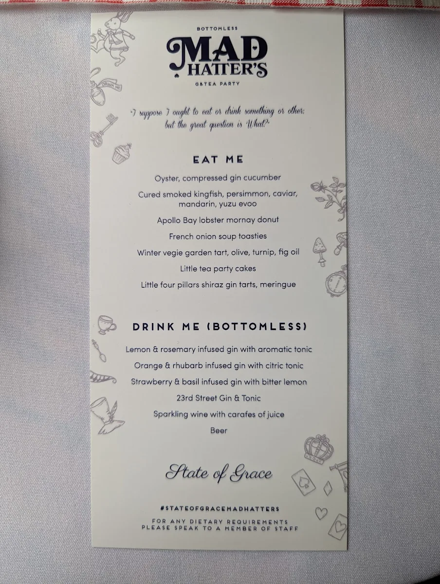 Menu, State of Grace