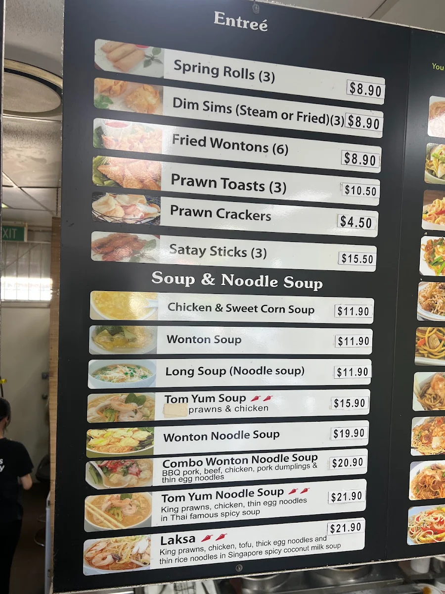 Menu, Lais Noodle Place