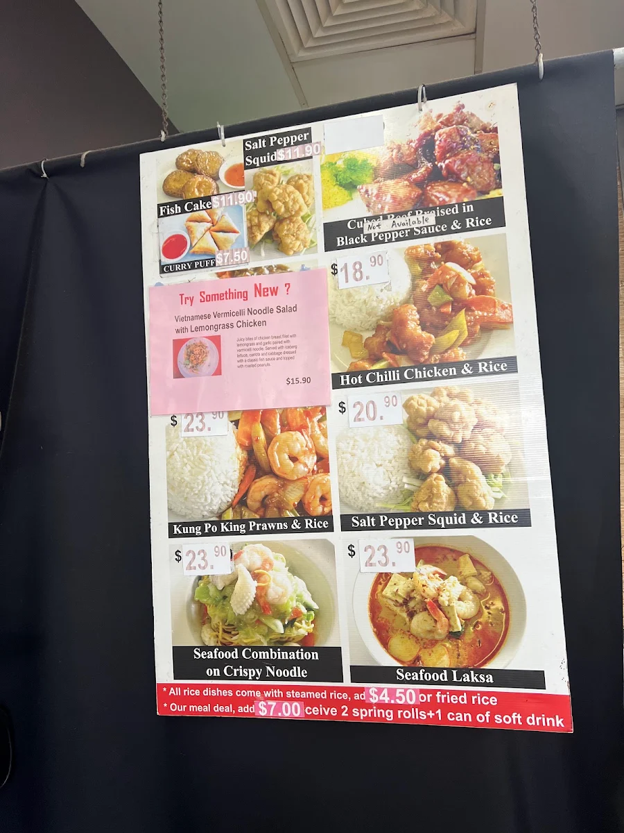 Menu, Lais Noodle Place