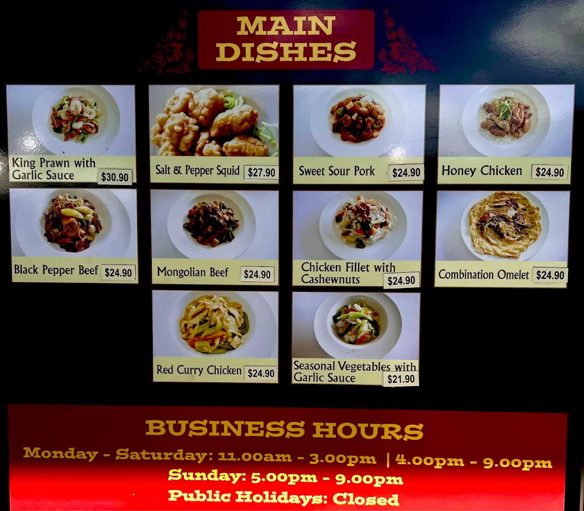 Menu, Lais Noodle Place