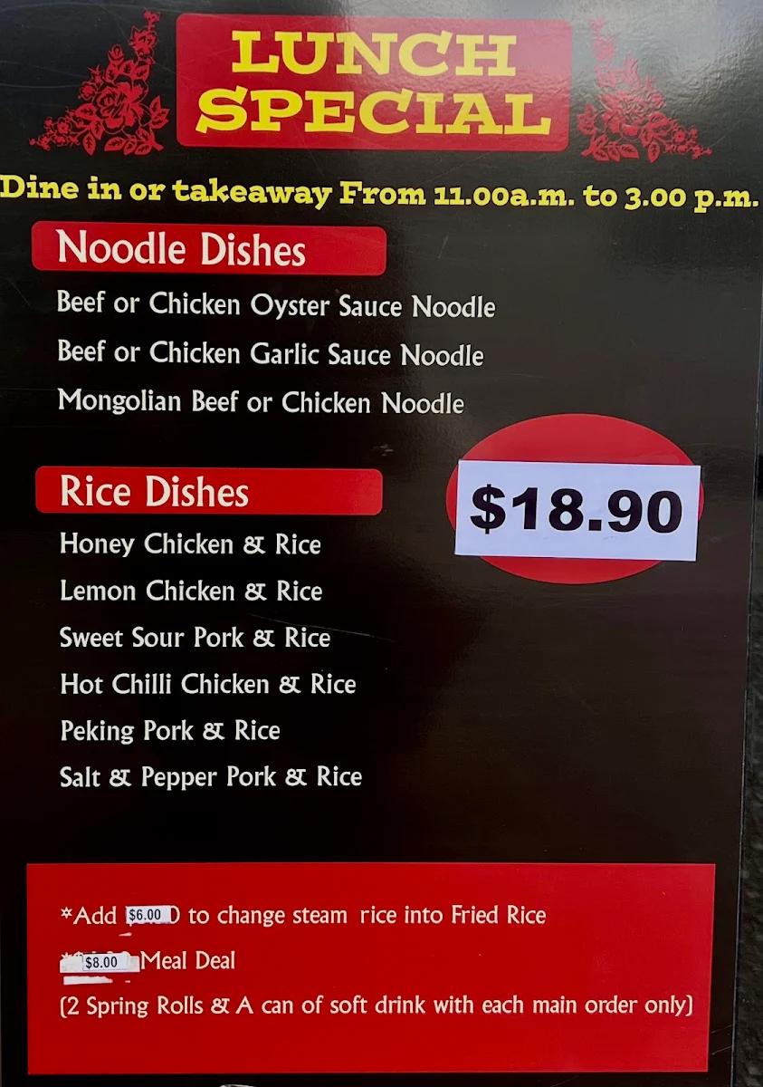 Menu, Lais Noodle Place