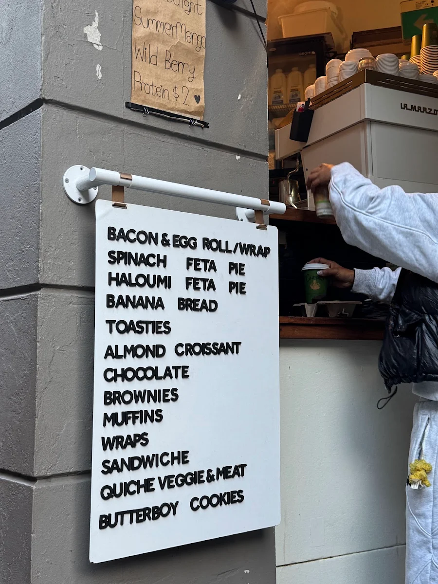 Menu, Ek'sentrik Cafe Kent Street