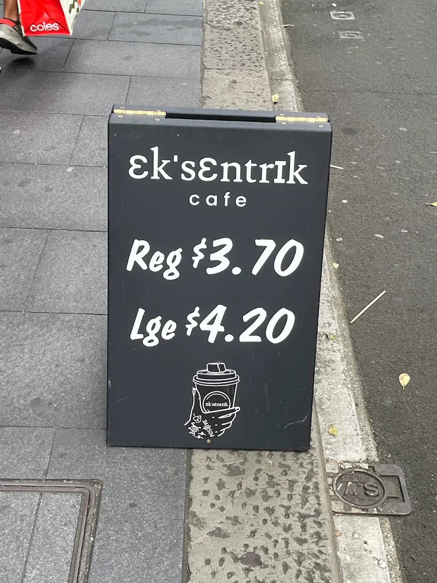 Menu, Ek'sentrik Cafe Kent Street
