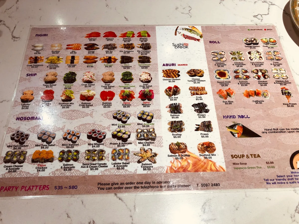 Menu, Sushi break