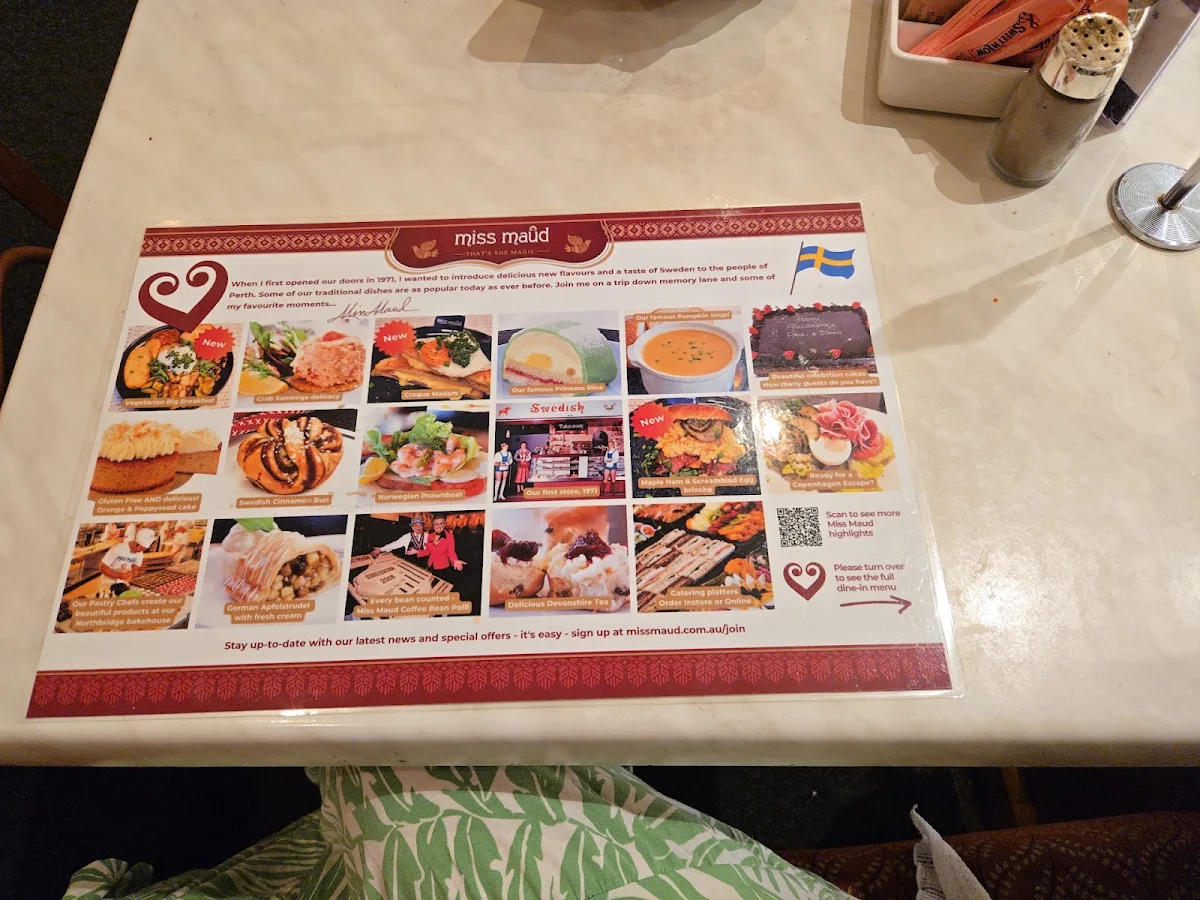 Menu, Miss Maud Cockburn Gateway