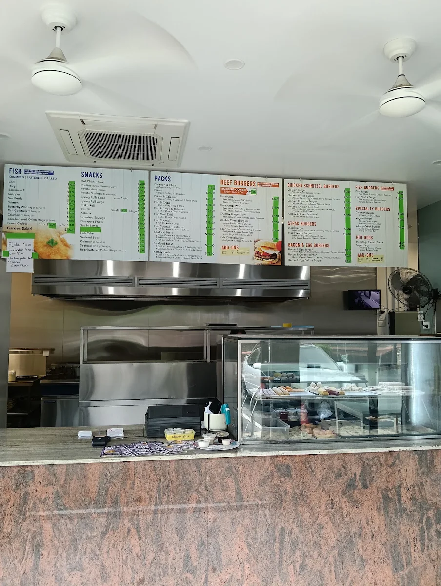 Menu, Albany Forest Fish & Chips