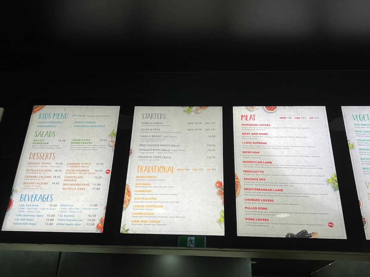 Menu, I Love Pizza Rozelle