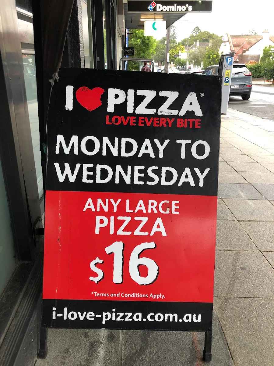 Menu, I Love Pizza Rozelle