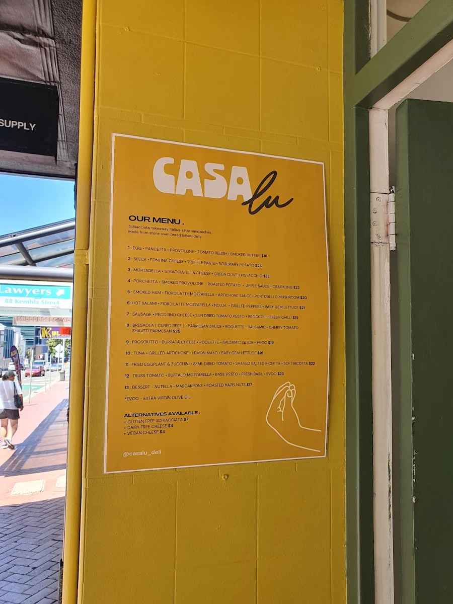Menu, Casalu