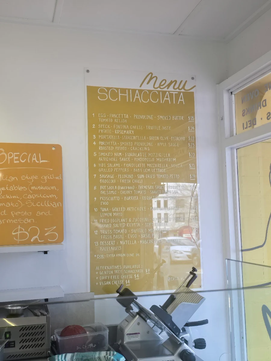 Menu, Casalu