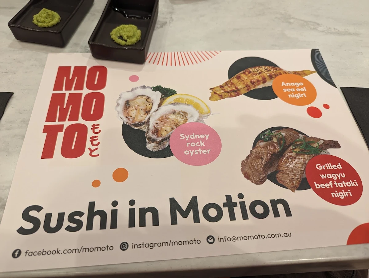 Menu, Momoto Mt Gravatt