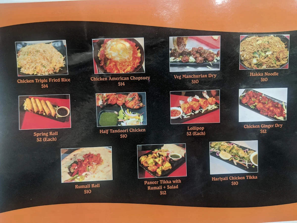 Menu, Shri Apna Adda Harris Park