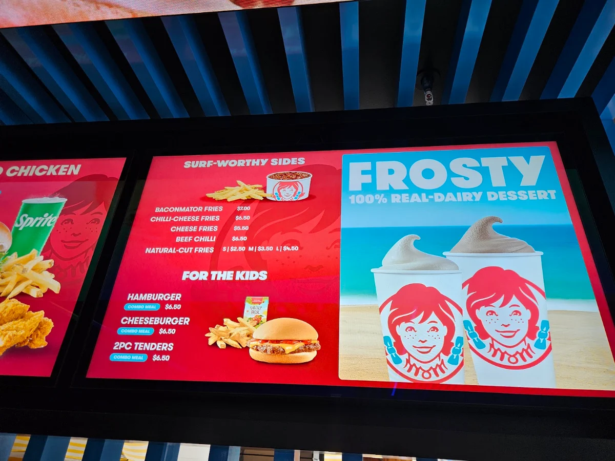 Menu, Wendy’s Cavill Ave