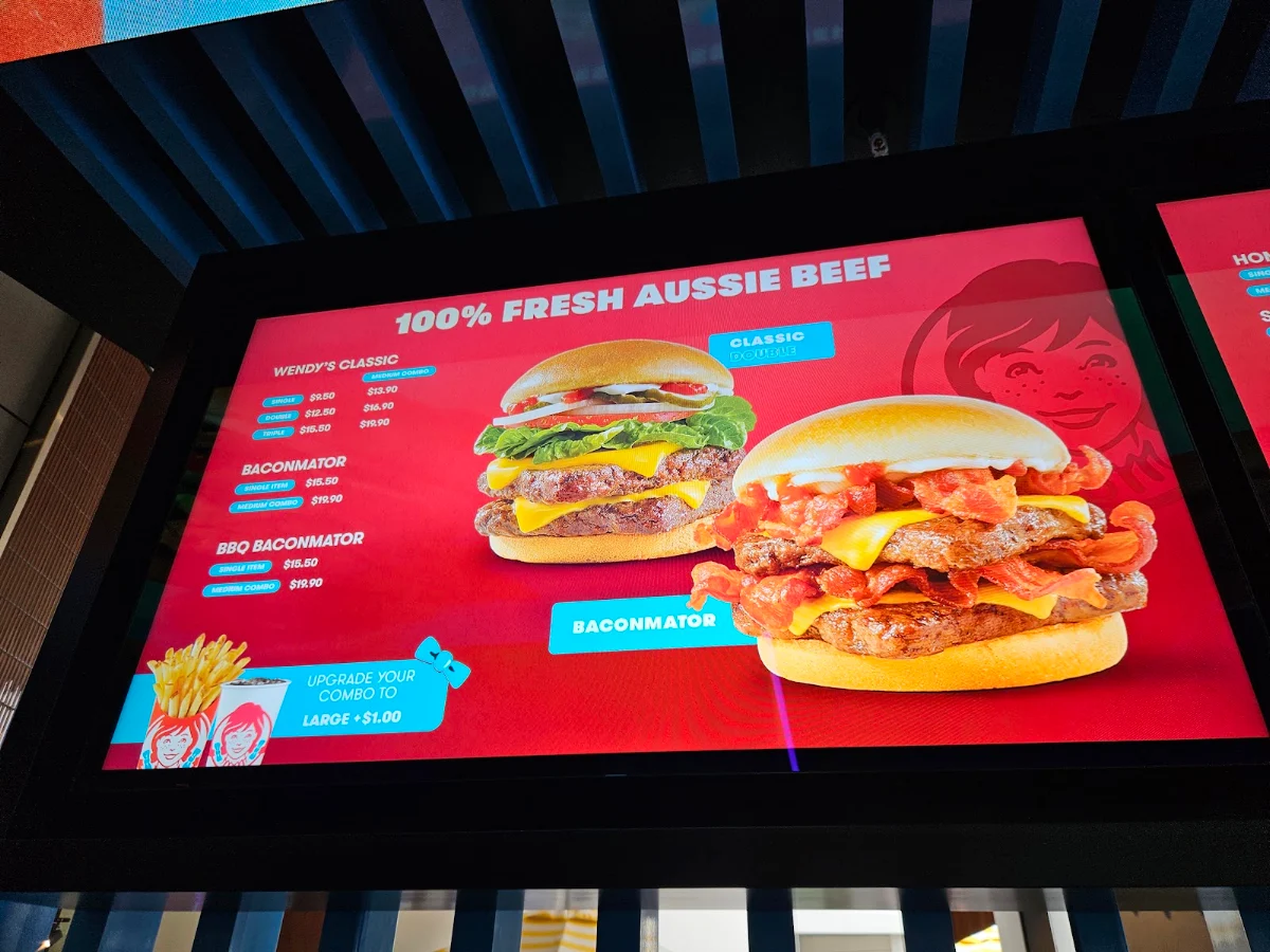 Menu, Wendy’s Cavill Ave