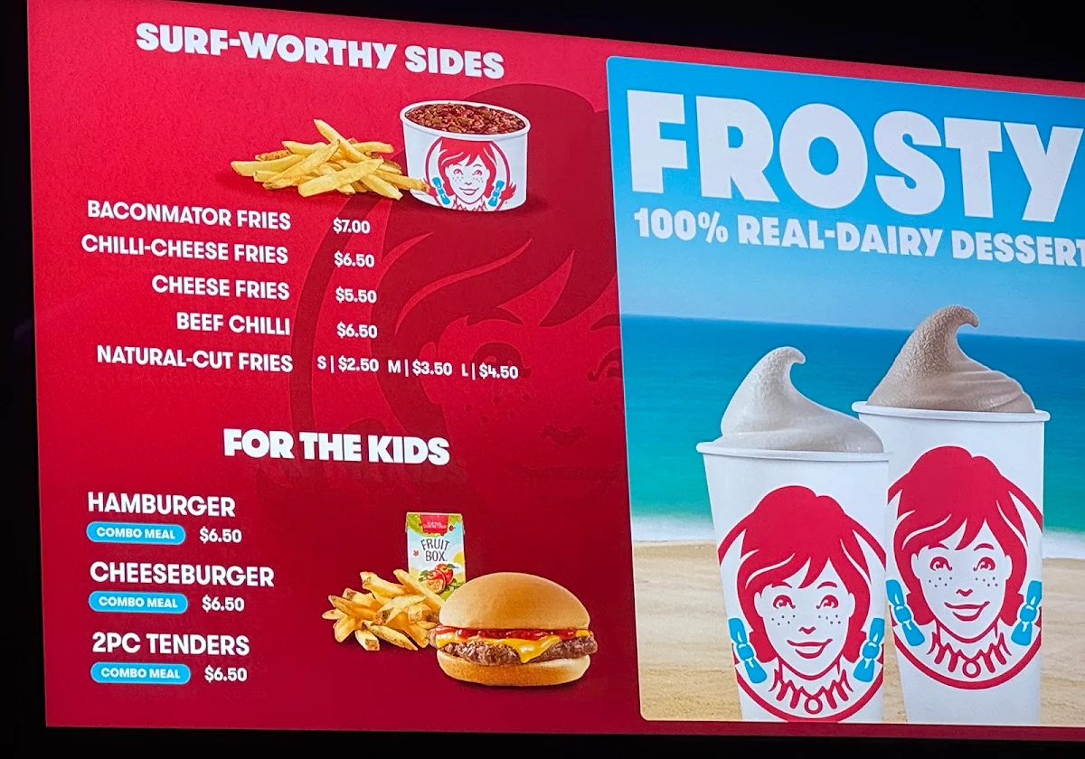 Menu, Wendy’s Cavill Ave