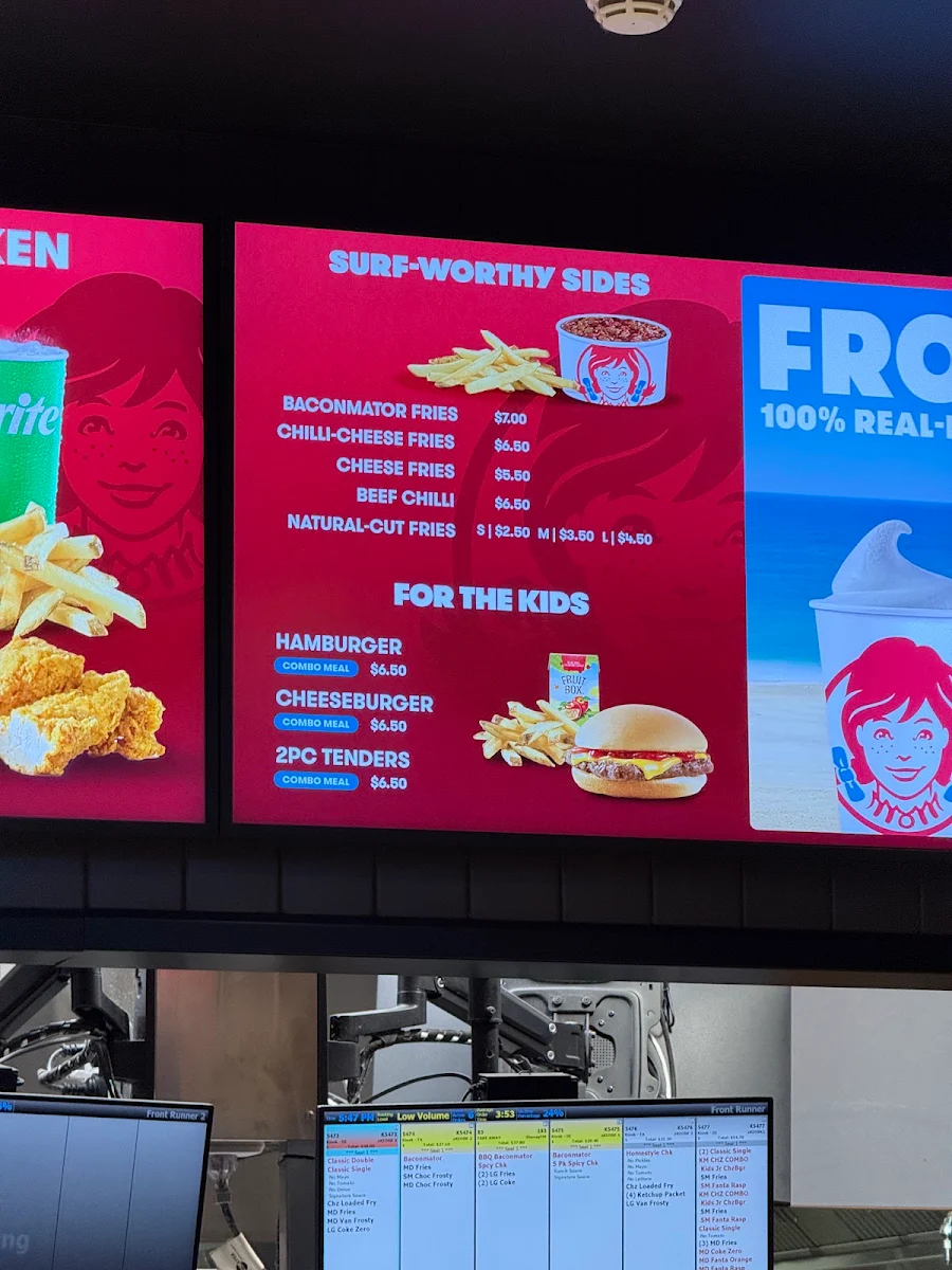 Menu, Wendy’s Cavill Ave