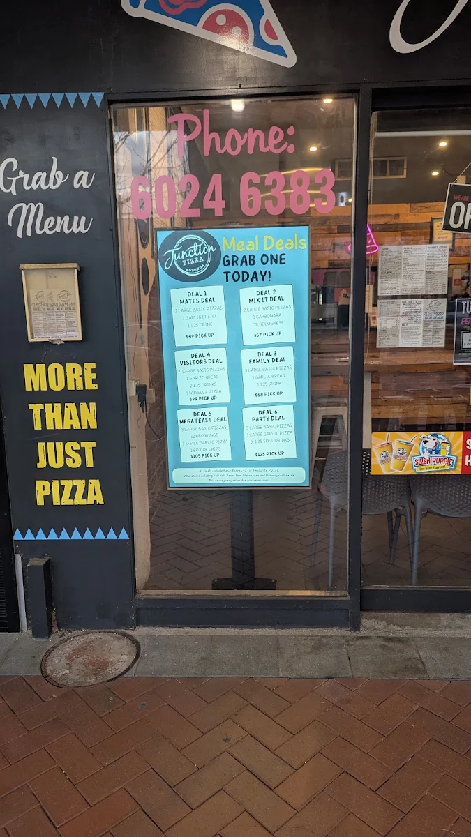 Menu, Junction Pizza Wodonga