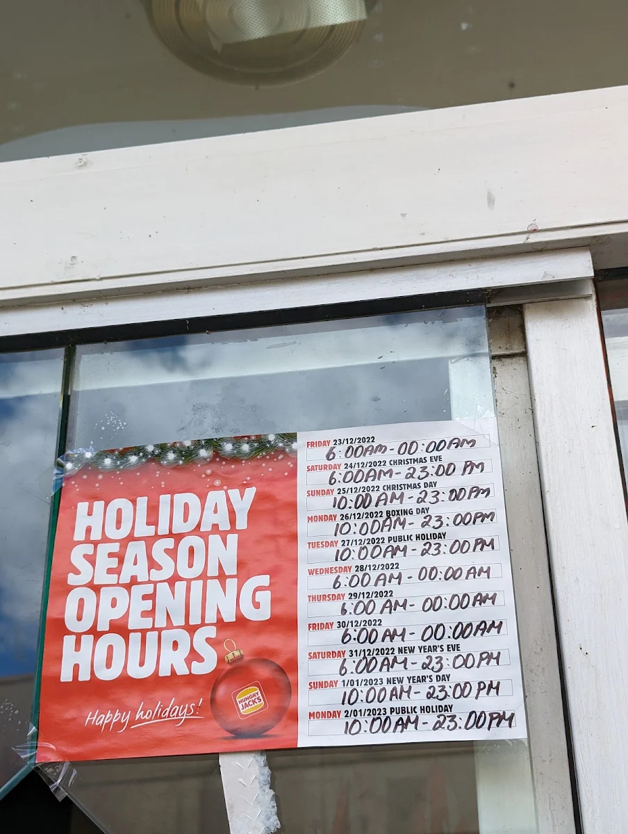 Menu, Hungry Jack's Burgers Belconnen