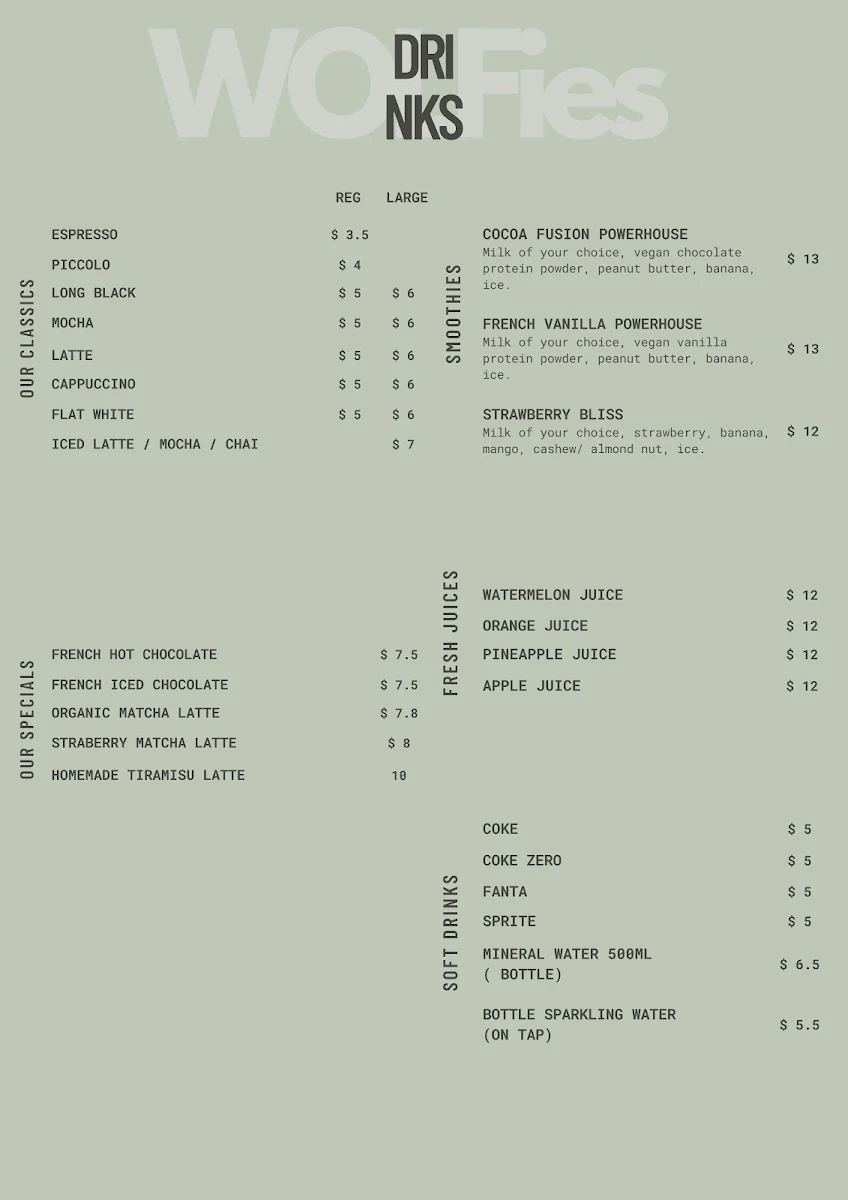 Menu, Wolfies