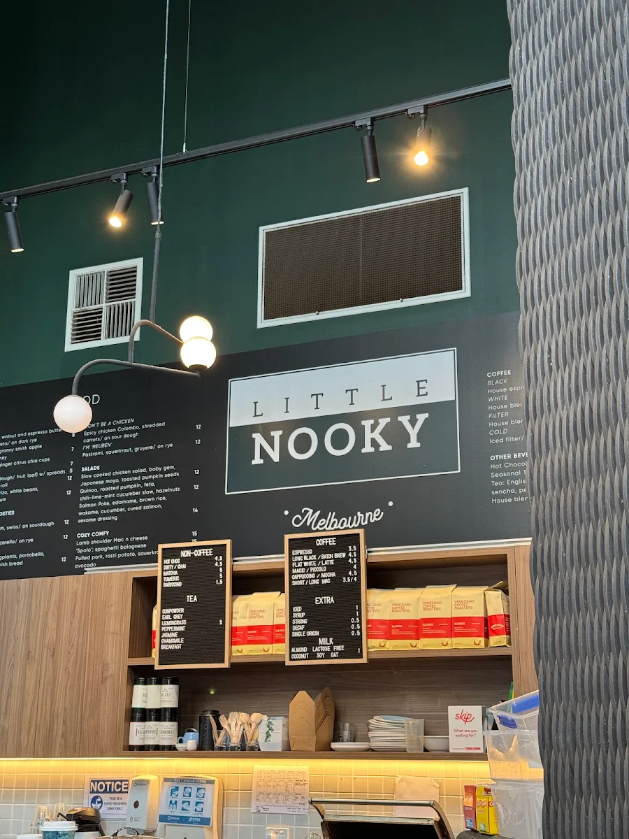 Menu, Little Nooky Cafe Melbourne