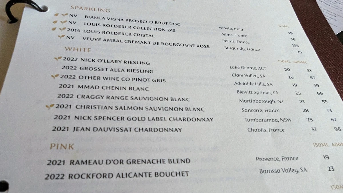 Menu, O Bar and Dining
