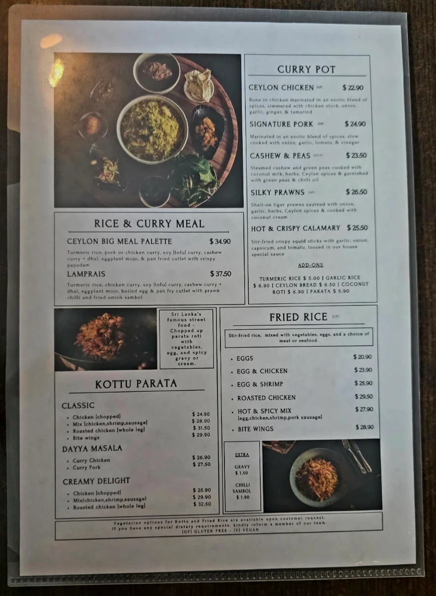 Menu, Salt & Chilli Dosa & Biryani House