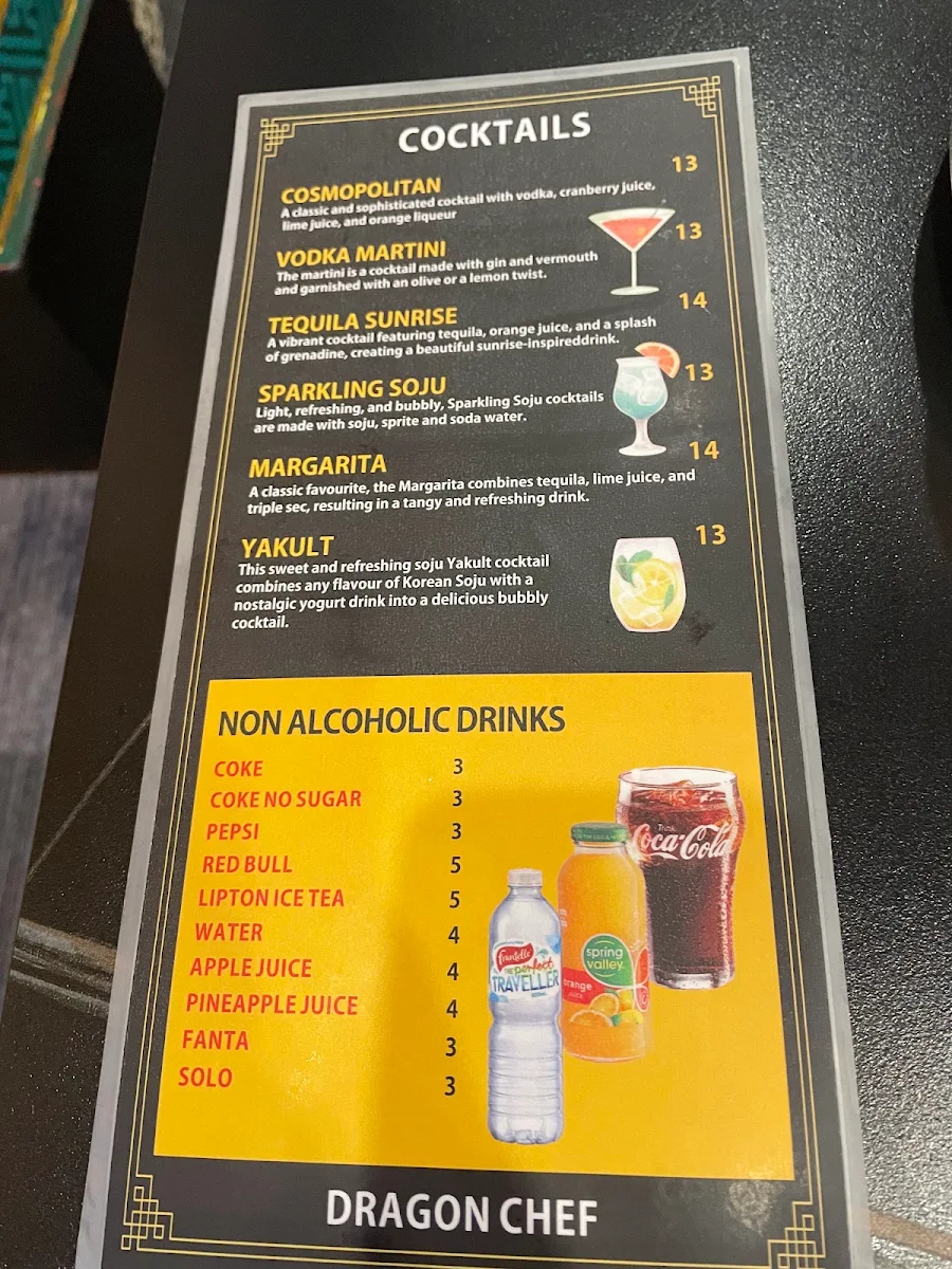 Menu, Dragon Chef - Bhutanese Restaurant