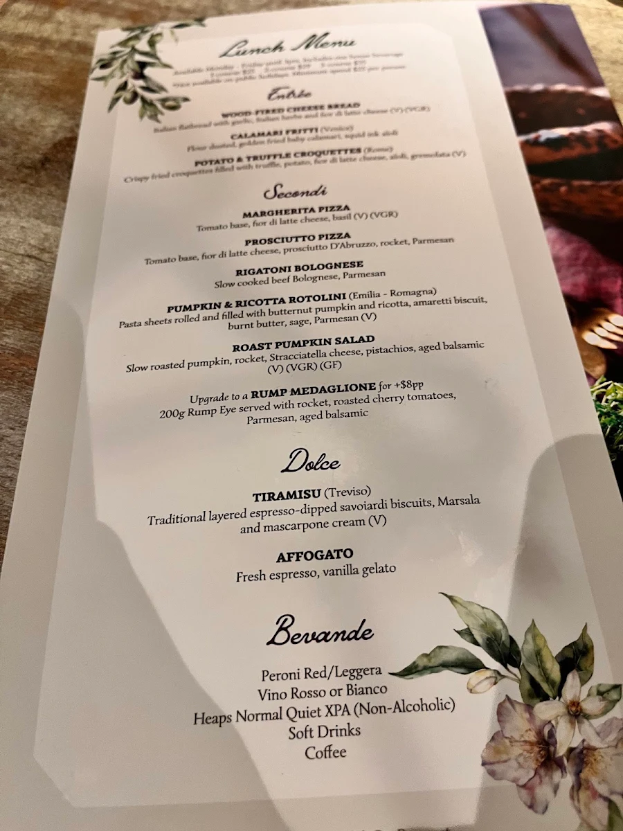Menu, Italian Street Kitchen Bella Vista